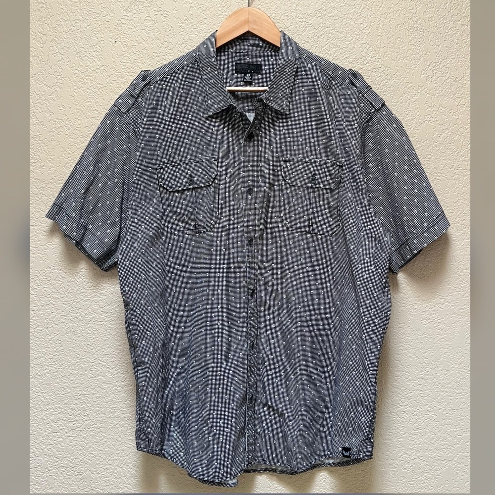 Steve’s Jeans Brand Men’s Buttoned Skulls Plaid Print Shirt -Size 2X